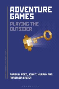 Cover of "Adventure Games: Playing the Outsider" showing a golden key entering a glowing lock.